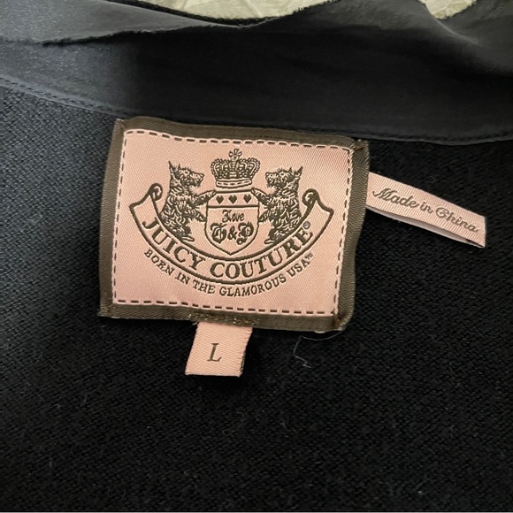 Juicy Couture Black Button Up Cardigan - Size L - Picture 4 of 13